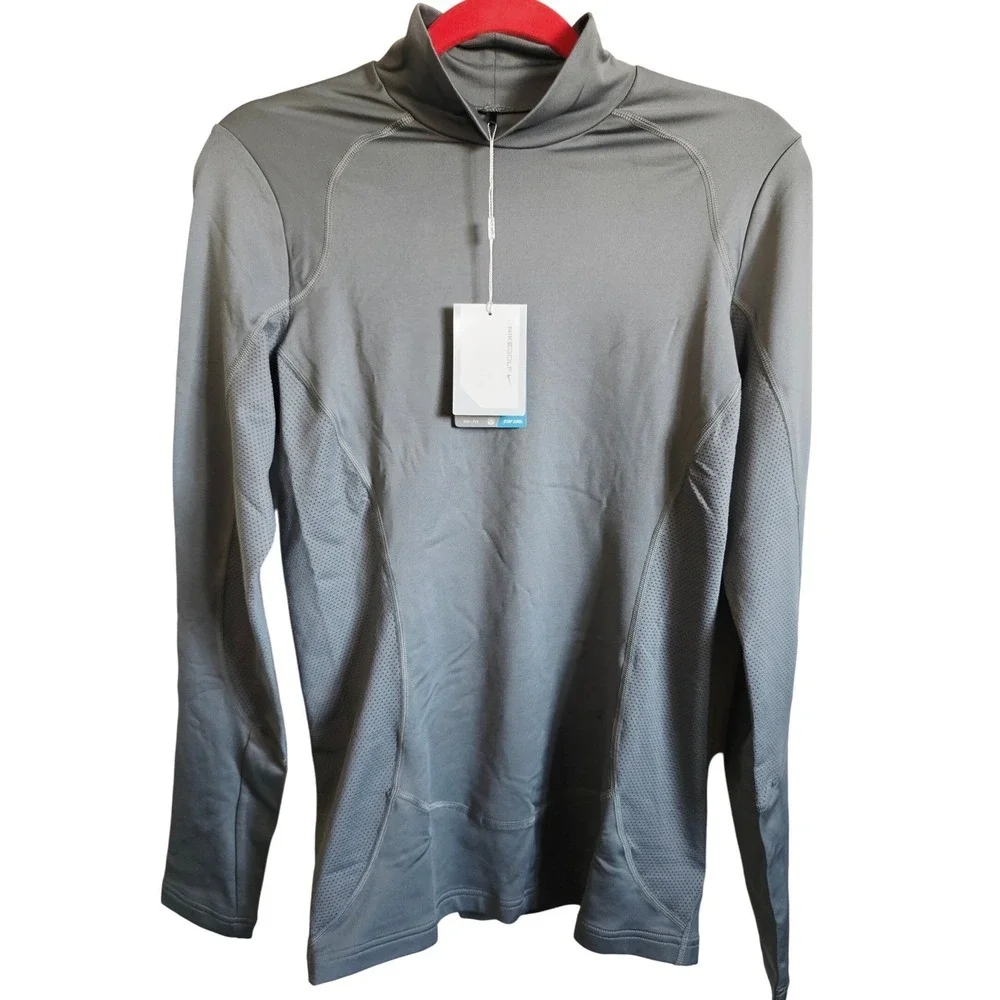 Nike Dri Fit Women's S Tall Golf Long Sleeve‎ Mock Neck Shirt Gray ST NWT $80